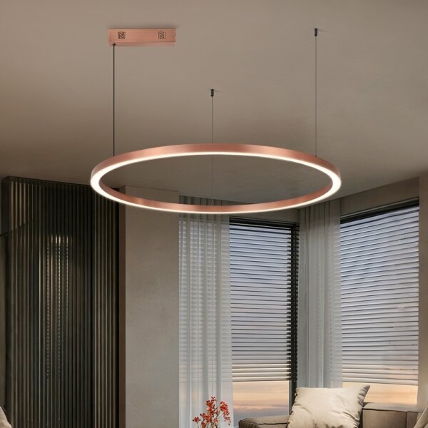 Immax NEO 07327L - Lampadario LED dimmerabile a cavo FINO 55W/230V 80 cm oro rosa Tuya+telecomando