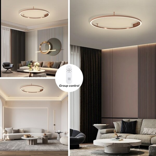 Immax NEO 07326-80C-LED Plafoniera dimmerabile FINO LED/55W/230V 80 cm Tuya rosa oro + telecomando