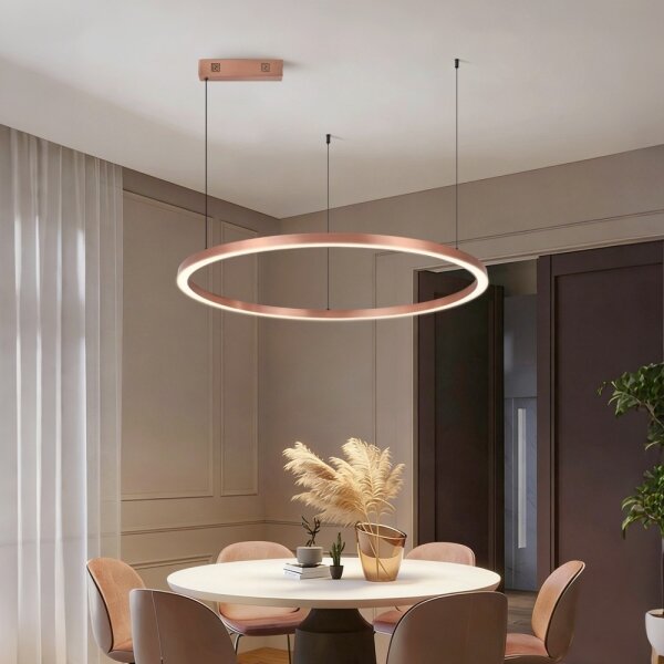 Immax NEO 07327L - Lampadario LED dimmerabile a cavo FINO 55W/230V 80 cm oro rosa Tuya+telecomando