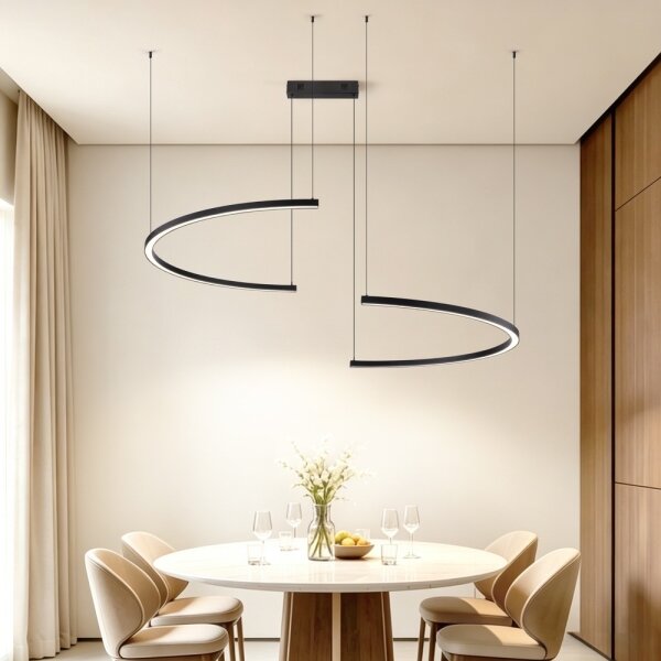 Immax NEO 07329L - Lampada a sospensione LED dimmerabile con cavo FINO 72W/230V 120 cm nero Tuya+telecomando