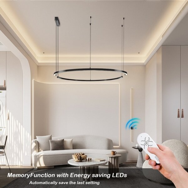 Immax NEO 07329L - Lampada a sospensione LED dimmerabile con cavo FINO 72W/230V 120 cm nero Tuya+telecomando