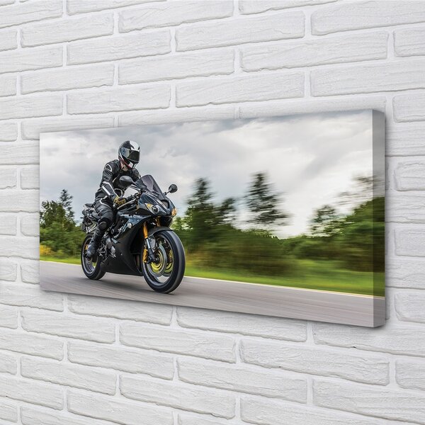 Quadro su tela Motorcycle Sky Cloud Road 100x50 cm