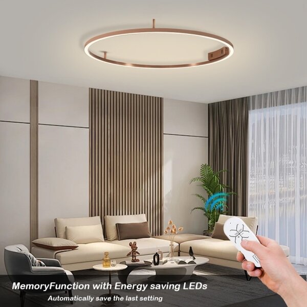 Immax NEO 07326-80C-LED Plafoniera dimmerabile FINO LED/55W/230V 80 cm Tuya rosa oro + telecomando