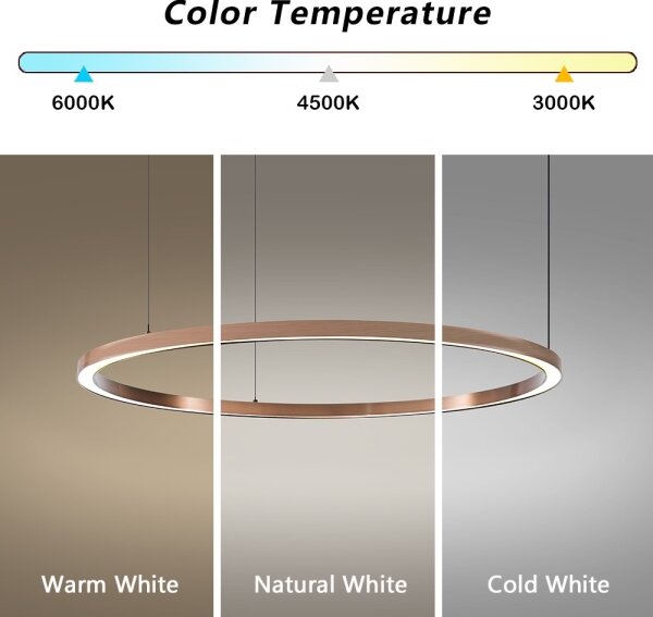 Immax NEO 07327L - Lampadario LED dimmerabile a cavo FINO 55W/230V 80 cm oro rosa Tuya+telecomando