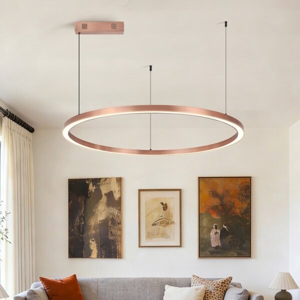 Immax NEO 07327L - Lampadario LED dimmerabile a cavo FINO 55W/230V 80 cm oro rosa Tuya+telecomando