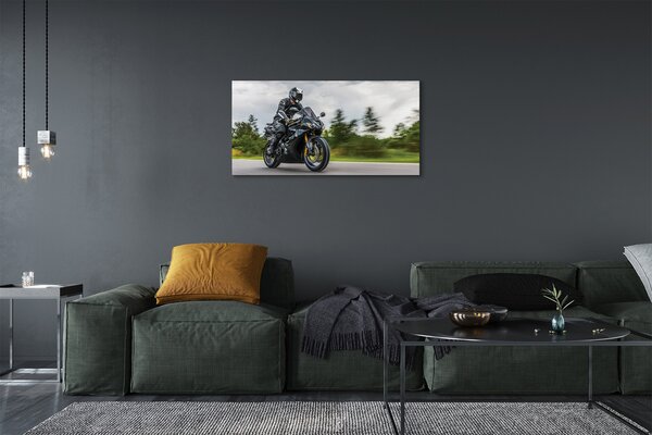 Quadro su tela Motorcycle Sky Cloud Road 100x50 cm