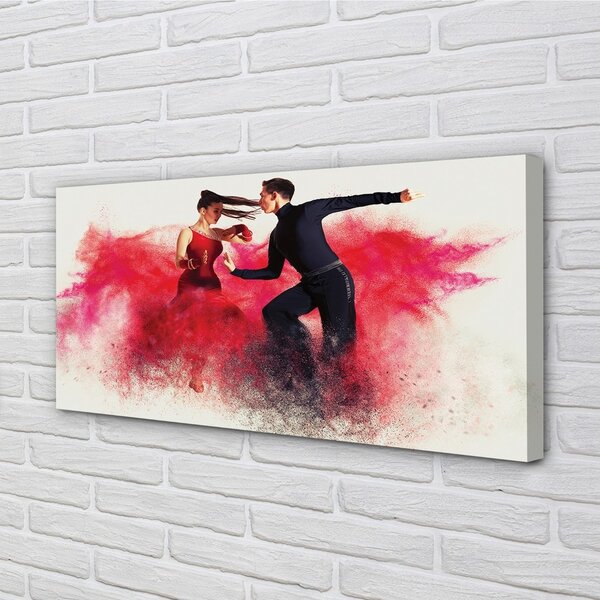 Stampa quadro su tela Persone di fumo rosso 100x50 cm