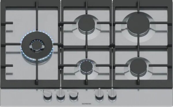 Siemens Piano Cottura 5 Fuochi a Gas Larghezza 75 cm (1 Bruciatore Wok) in Acciaio Inox colore Inox - EC7A5SI90 iQ500