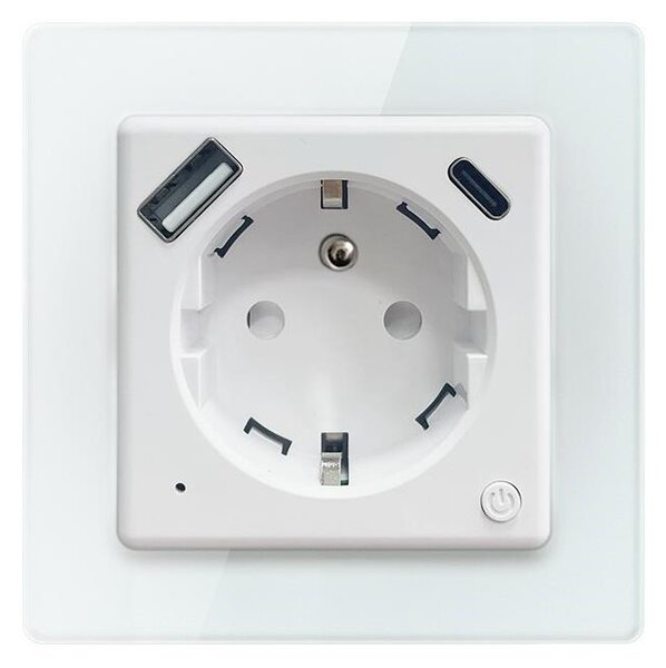 Immax NEO 07553L - Presa intelligente di tipo E 16A/230V + 1x USB-A + 1x USB-C PD 20W
