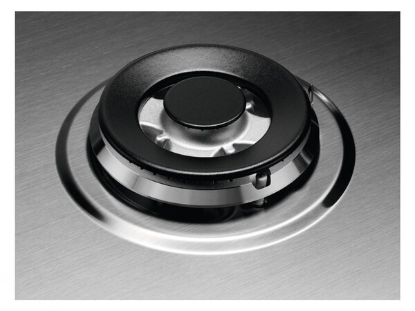 Aeg Piano Cottura 5 Fuochi a Gas Larghezza 75 cm (1 Bruciatore Wok) in Acciaio Inox colore Inox - HGB75420SM Serie 6000 Slim Line