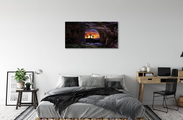 Quadro su tela Attraversa il tramonto 100x50 cm