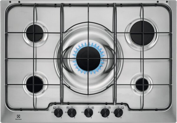 Electrolux Piano Cottura 5 Fuochi a Gas Larghezza 75 cm Acciaio Inox - RGG7252OOX