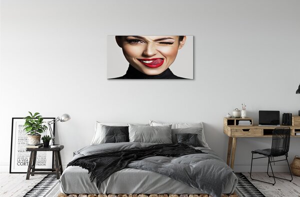 Quadro su tela Labbra rosse 100x50 cm