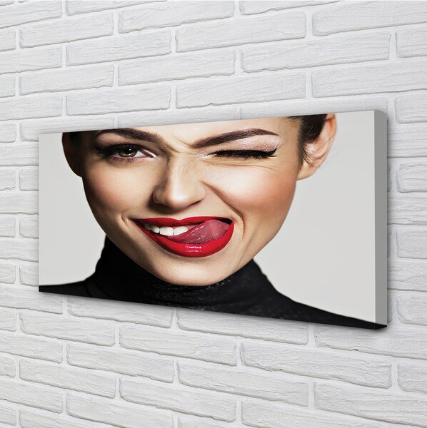 Quadro su tela Labbra rosse 100x50 cm
