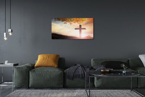 Stampa quadro su tela Albero incrociato 100x50 cm