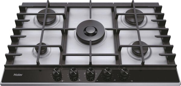 Haier Piano Cottura 5 Fuochi a Gas Larghezza 75 cm in Acciaio Inox colore Inox - HAHG7W5XH Series 4