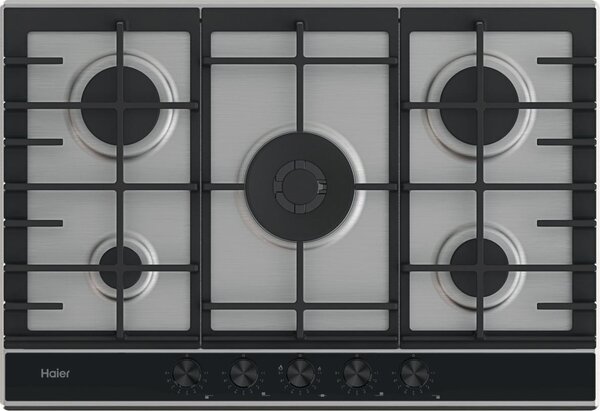 Haier Piano Cottura 5 Fuochi a Gas Larghezza 75 cm in Acciaio Inox colore Inox - HAHG7W5XH Series 4