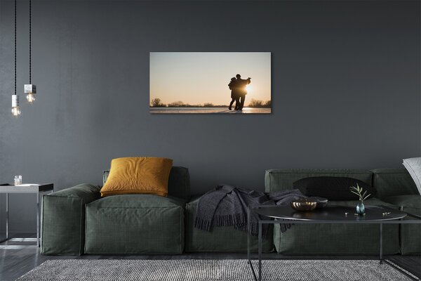 Quadro su tela Le persone ballano l'inverno 100x50 cm