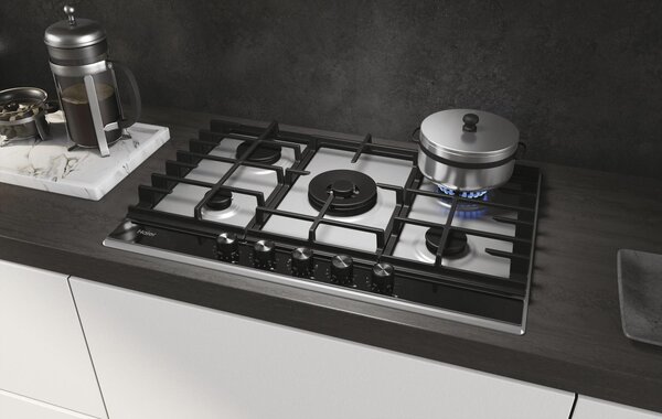 Haier Piano Cottura 5 Fuochi a Gas Larghezza 75 cm in Acciaio Inox colore Inox - HAHG7W5XH Series 4