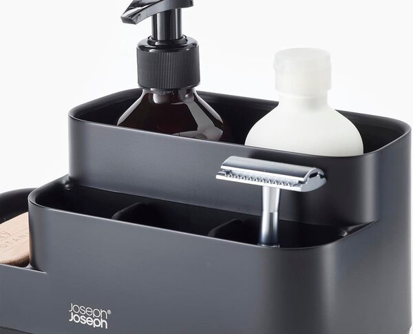 Organizer da bagno in plastica nero EasyStore - Joseph Joseph