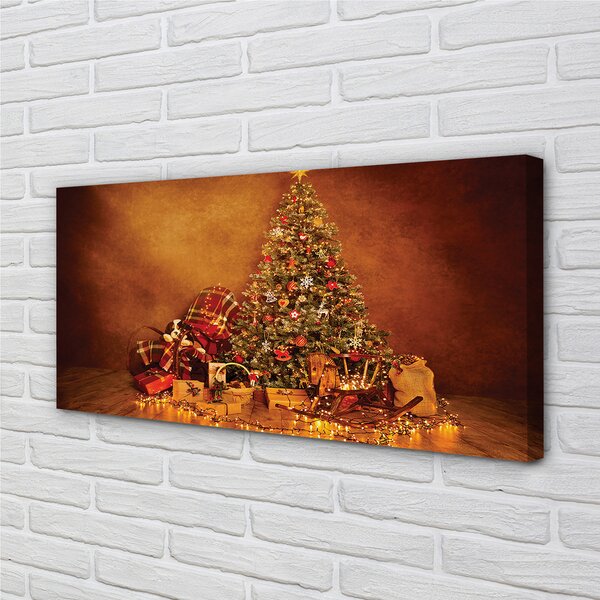 Quadro su tela Decorazioni per regali dell'albero di Natale 100x50 cm