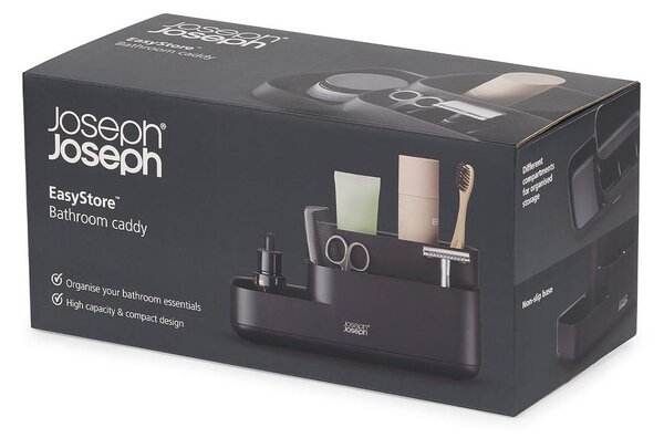 Organizer da bagno in plastica nero EasyStore - Joseph Joseph