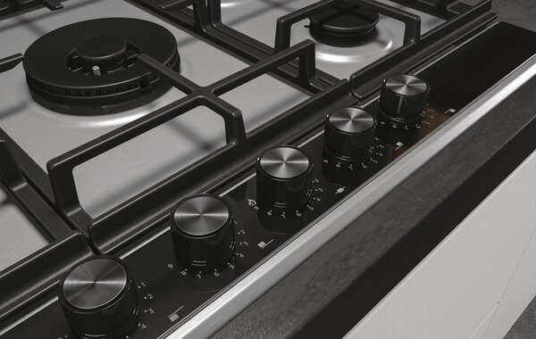 Haier Piano Cottura 5 Fuochi a Gas Larghezza 75 cm in Acciaio Inox colore Inox - HAHG7W5XH Series 4