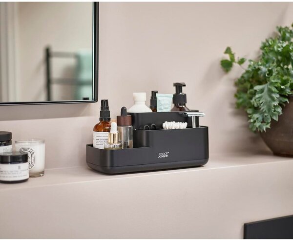 Organizer da bagno in plastica nero EasyStore - Joseph Joseph