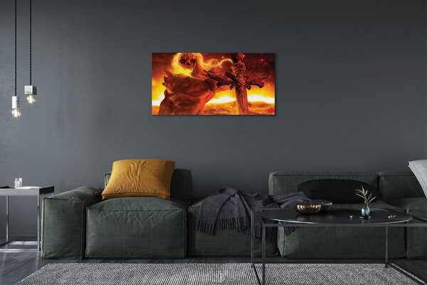 Stampa quadro su tela Un carattere terribile della spada 100x50 cm