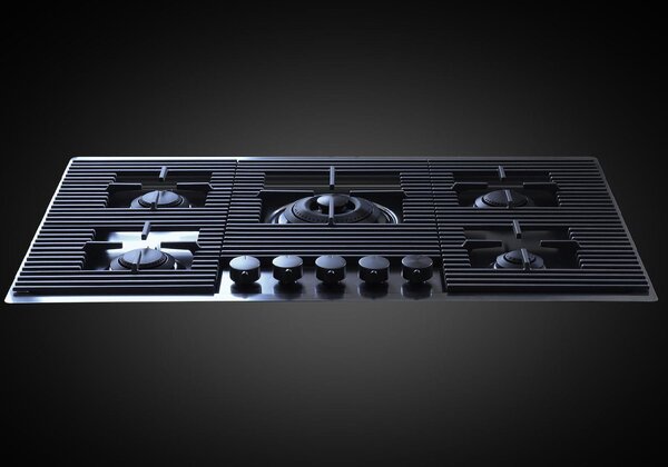 FOSTER Piano Cottura 5 Fuochi a Gas Larghezza 80 cm Piano Inox colore Canna di Fucile - 7682 006 Milanello Gun Metal