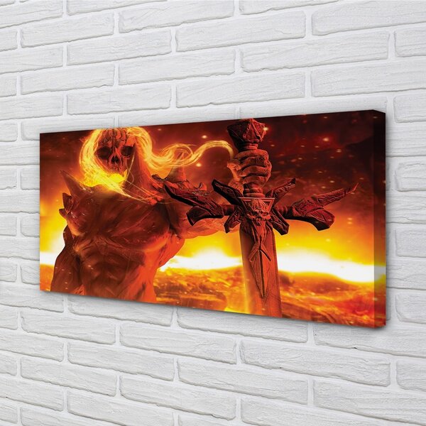 Stampa quadro su tela Un carattere terribile della spada 100x50 cm