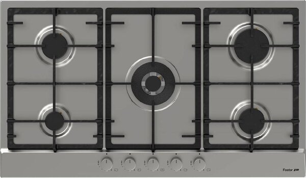 FOSTER Piano Cottura 5 Fuochi a Gas Larghezza 86 cm colore Inox - 7017 032