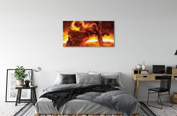 Stampa quadro su tela Un carattere terribile della spada 100x50 cm