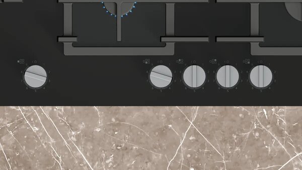 Siemens Piano Cottura 5 Fuochi a Gas Larghezza 91 cm (1 Bruciatore Wok) in Vetro colore Nero - EP9A6MI40 IT iQ500