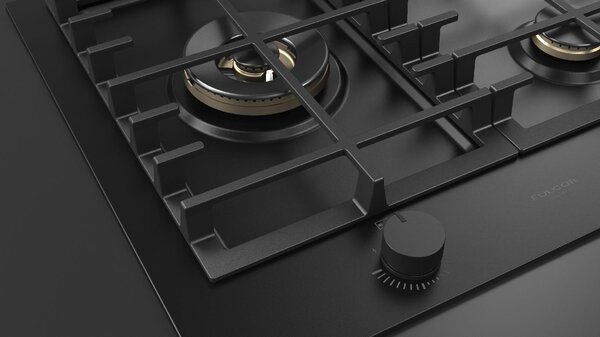 FULGOR Piano Cottura 5 Fuochi a Gas Larghezza 90 cm (1 Bruciatore Wok) in Acciaio colore Nero Opaco - FUH 905 G DWK MBK
