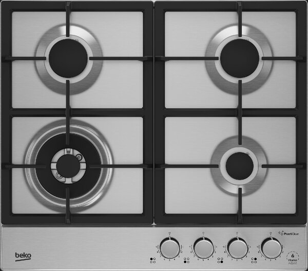 Beko Piano Cottura a Gas 4 Fuochi 60 cm colore Inox - HIAW64226SXE