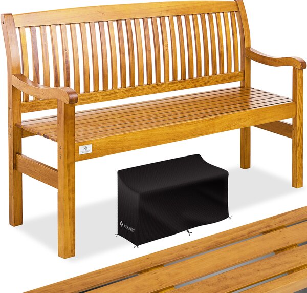 Panchina da giardino KESSER® in legno, resistente alle intemperie | Per 3-4 persone | Panchina da parco in legno massello | Panchina con portata massima di 320 kg | Panchina da balcone, terrazza e giardino, copertura inclusa