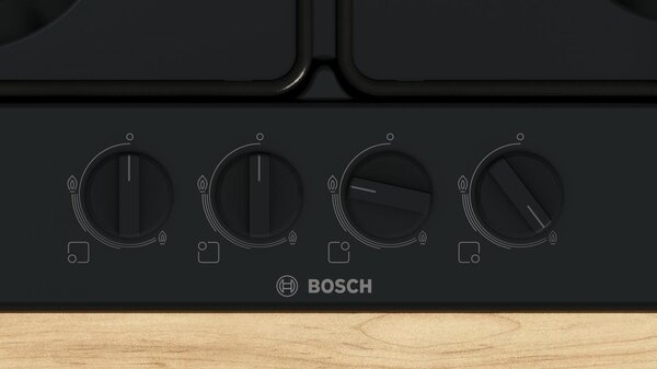 Bosch Piano Cottura a Gas 4 Fuochi 60 cm Acciaio Smaltato colore Nero serie 4 - PGP6B6K80