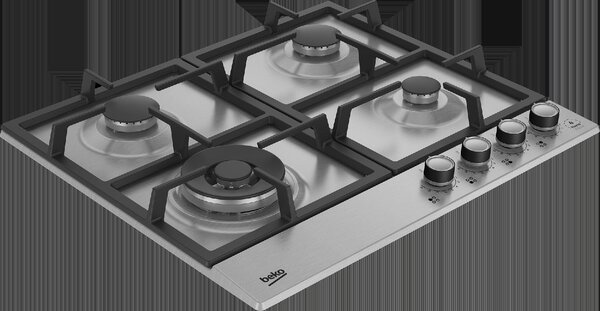 Beko Piano Cottura a Gas 4 Fuochi 60 cm colore Inox - HIAW64226SXE
