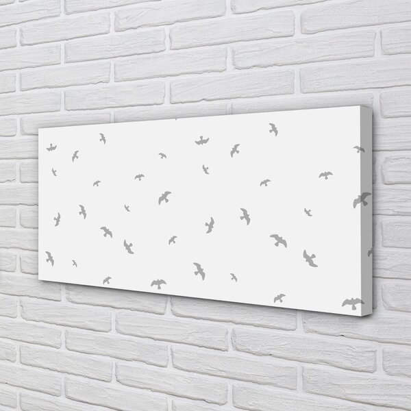 Quadro su tela Uccelli grigi 100x50 cm
