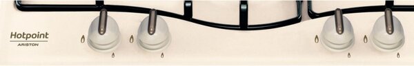 Hotpoint Ariston Piano Cottura a Gas 4 Fuochi 59 cm (1 Bruciatore Wok) Smaltato colore Beige - 7HPCN 640T (OW) R/HA