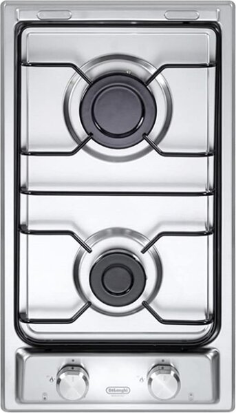 De Longhi Piano Cottura a Gas 2 Fuochi Larghezza 30 cm in Acciaio Inox colore Inox - I 23 D