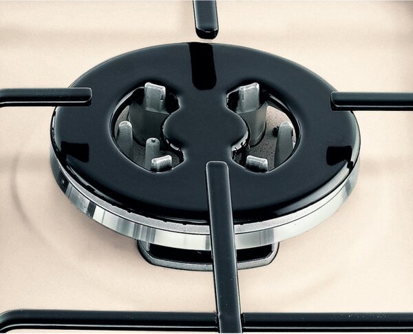 Hotpoint Ariston Piano Cottura a Gas 4 Fuochi 59 cm (1 Bruciatore Wok) Smaltato colore Beige - 7HPCN 640T (OW) R/HA