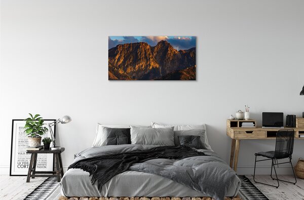 Quadro su tela Montagne Sunset 100x50 cm