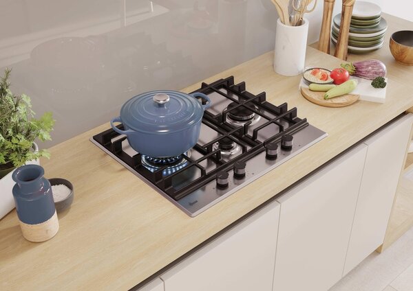 Hoover Piano Cottura a Gas 4 Fuochi 60 cm in Acciaio colore Inox H-HOB 500 - HHG6D5WC5X