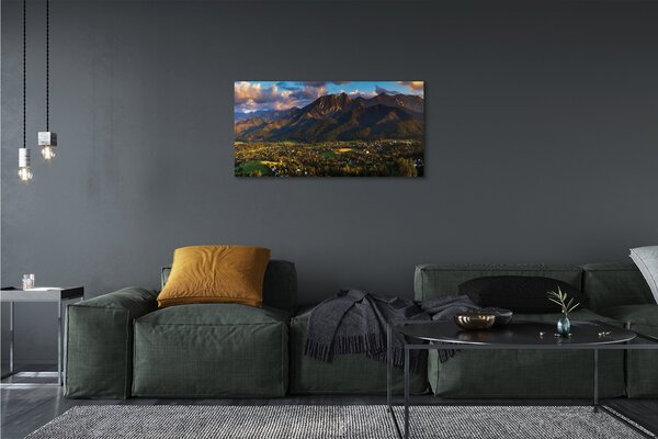 Quadro su tela Montagne Sunset 100x50 cm