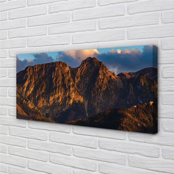 Quadro su tela Montagne Sunset 100x50 cm