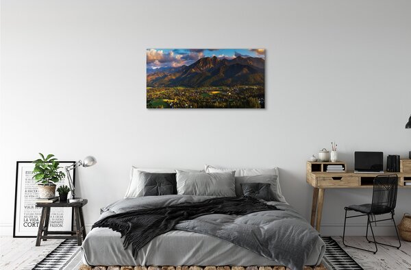 Quadro su tela Montagne Sunset 100x50 cm