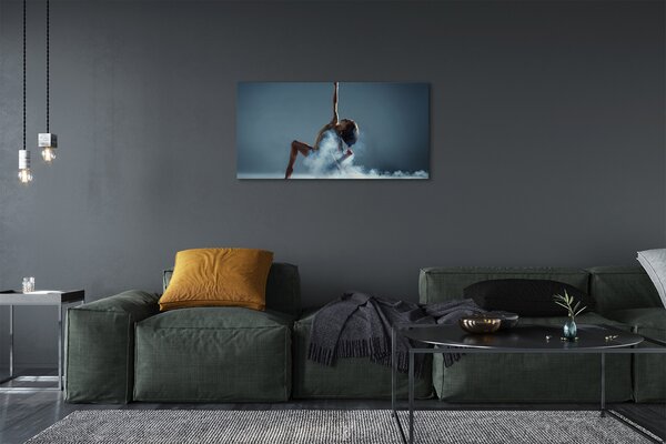Quadro su tela Donna balla fumo 100x50 cm