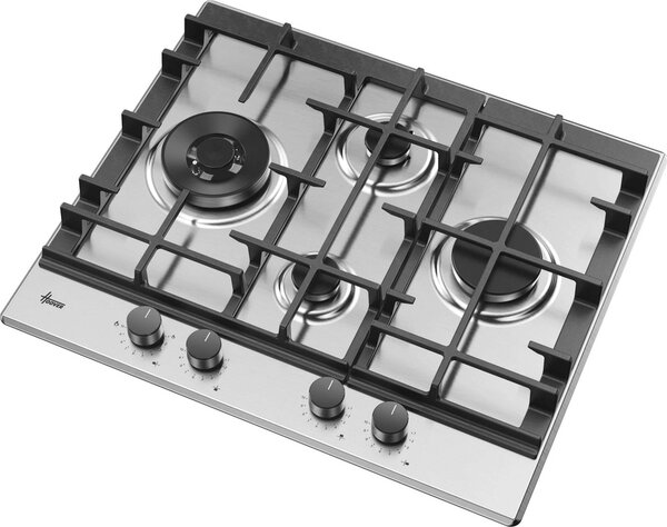 Hoover Piano Cottura a Gas 4 Fuochi 60 cm in Acciaio colore Inox H-HOB 500 - HHG6D5WC5X